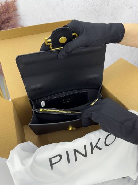 Сумка в стилі Pinko Black Gold Logo P14010 фото