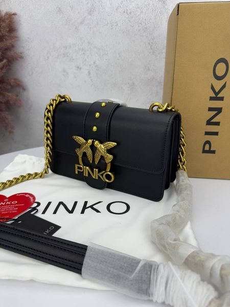 Сумка в стилі Pinko Black Gold Logo P14010 фото